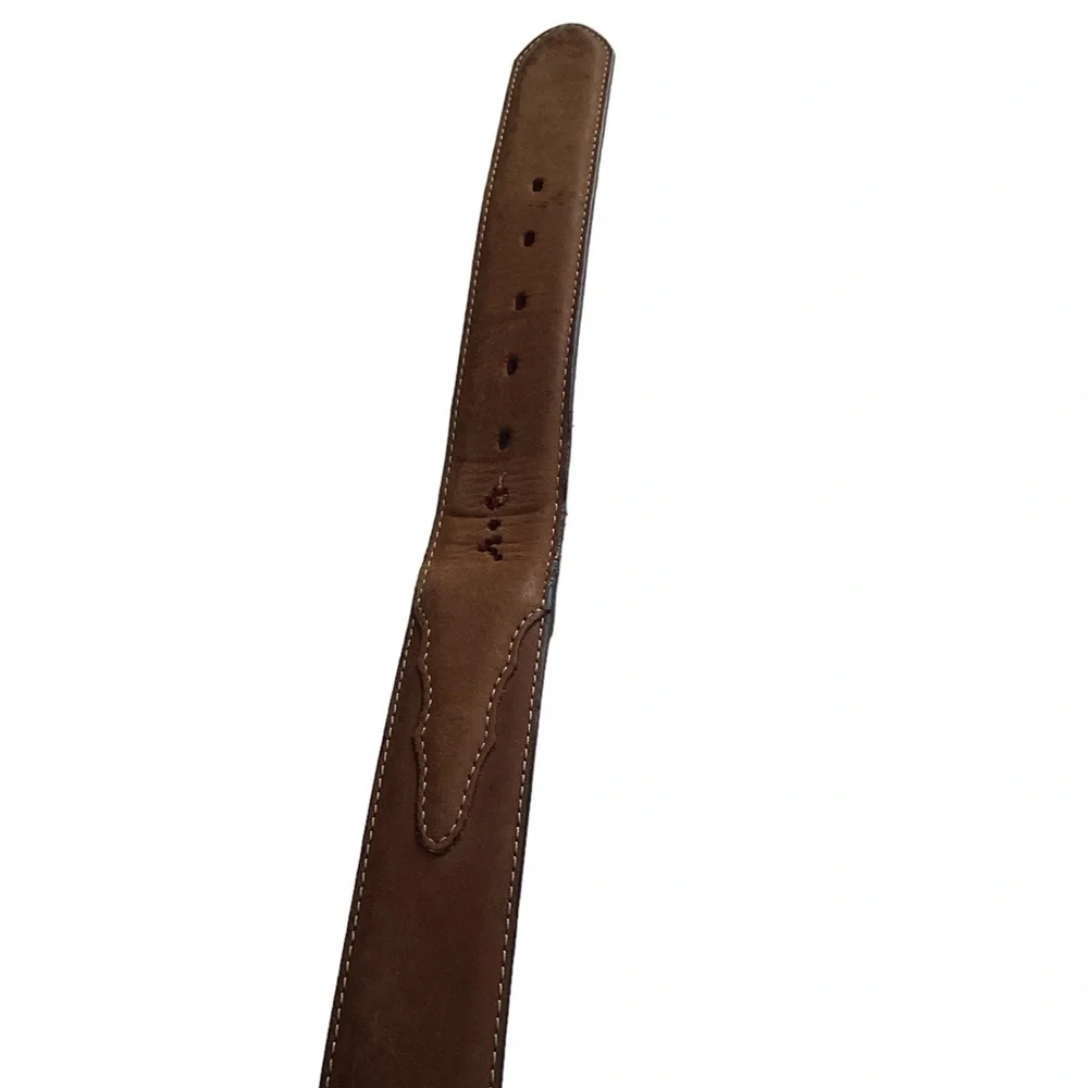 Suede Leather Brown Silver Belt